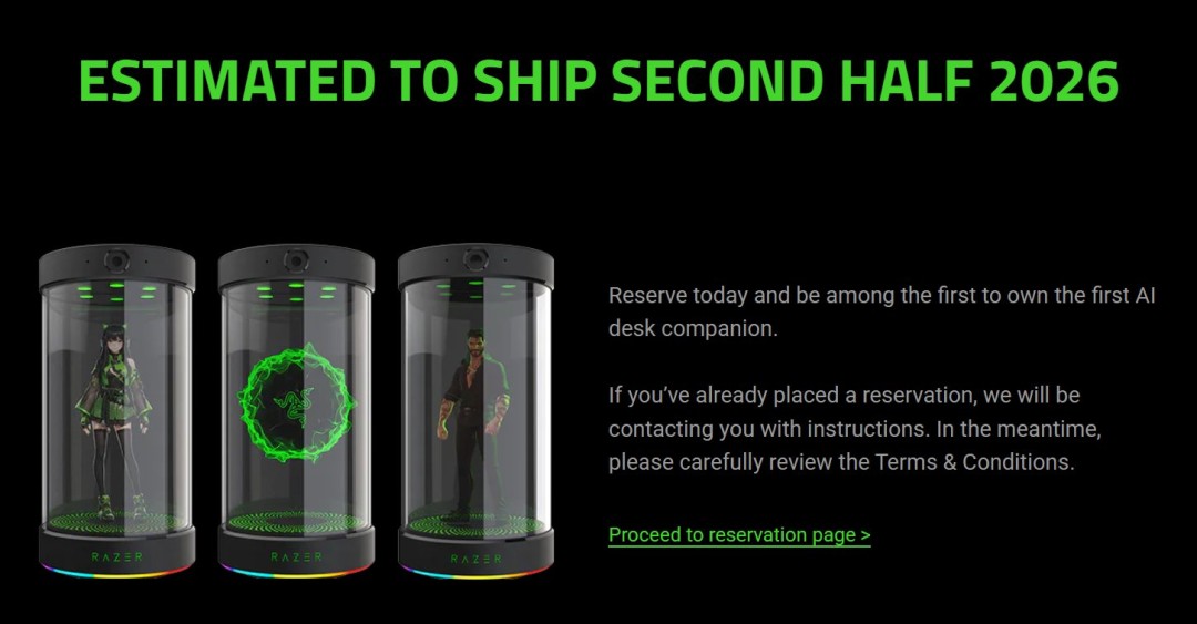 CES 2026上雷蛇发布全能AI伴侣Razer Project AVA，快来了解