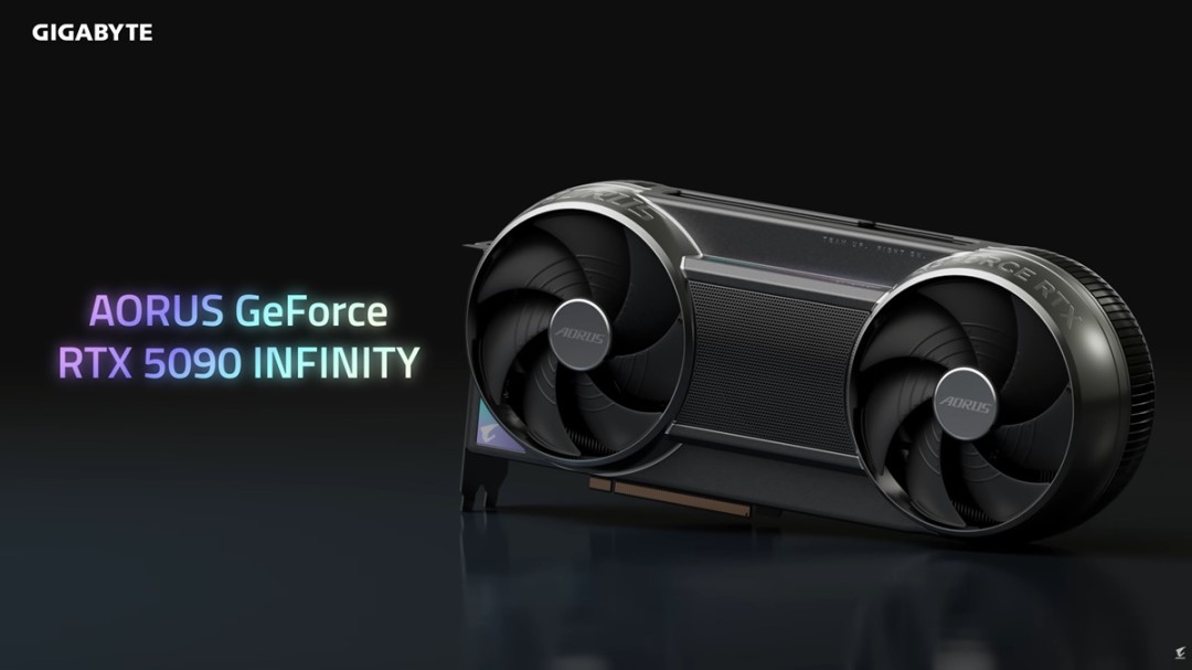 2026 CES上技嘉展出AORUS GeForce RTX 5090 INFINITY显卡介绍