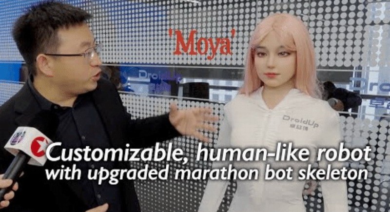 国内知名机器人公司DroidUp推出超逼真全生物识别机器人Moya