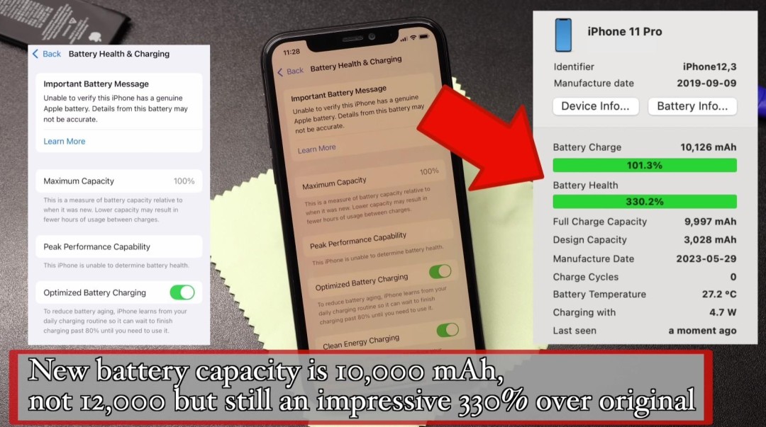 iPhone 11 Pro电池成功升级12000mAh，苹果电池容量秘密曝光